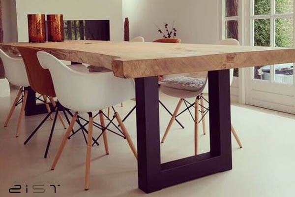 جنس پایه های میز ناهار خوری چوب و فلز چیست؟