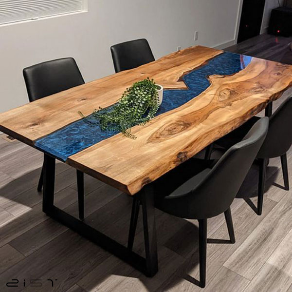 میز ناهار خوری چوب و رزین یک انتخاب عالی برای هر سبک از دکوراسبون داخلی