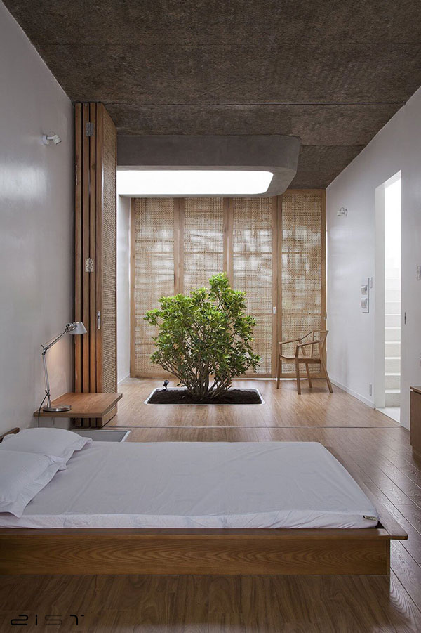 یک دکوارسیون چوبی ساده برای دیزاین اتاق خواب