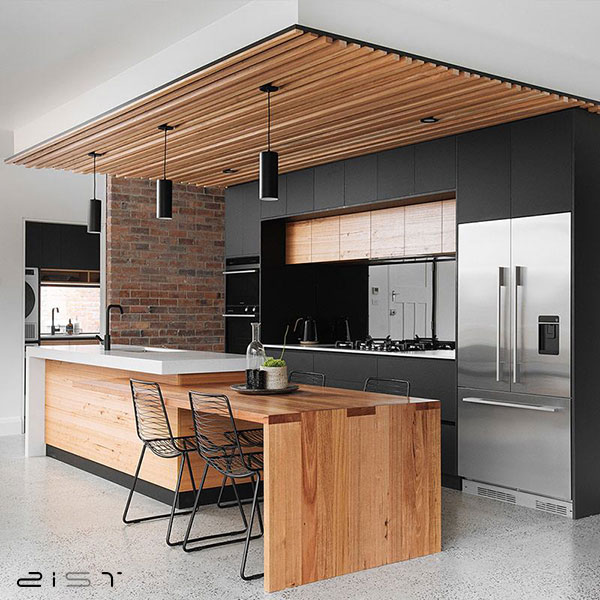 دکوراسیون چوبی مدرن آشپزخانه