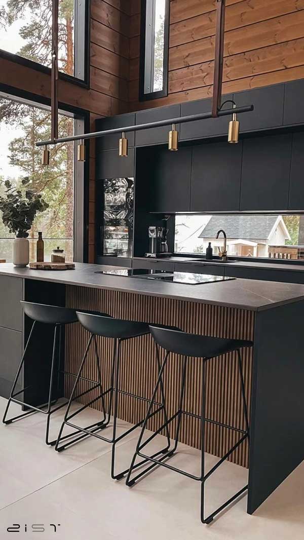 دکوراسیون چوبی مدرن برای آشپزخانه