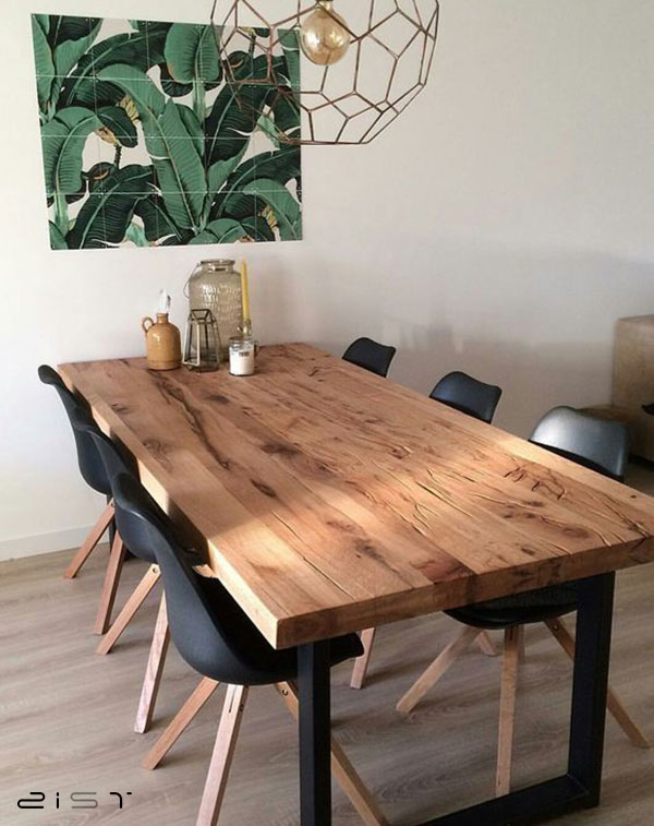 میز ناهار خوری چوبی یک انتخاب عالی برای دکوراسیون چوبی و مدرن آشپزخانه