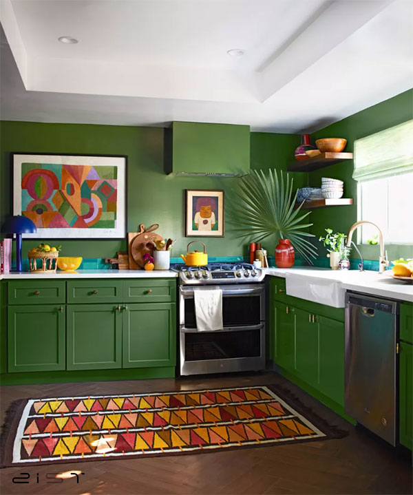 انتخاب رنگ سبز برای پالت رنگی اشپزخانه