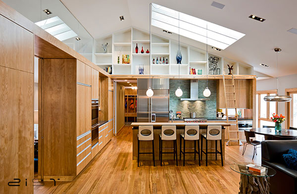 لوسترهای بلند یک انتخاب عالی برای آشپزخانه هایی با سقف بلند