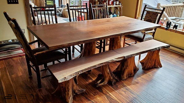 در این تصویر یک مدل جدید میز ناهار خوری شش نفره روستیک را ماهده میکنید