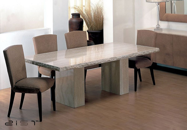 این یک میز ناهار خوری تمام سنگ است که متناسب با هر سبک دکوراسیون داخلی است
