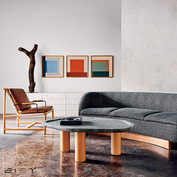 میز جلو مبلی چوب وسنگ یک انتخاب عالی برای دکوراسیون داخلی منزل شما