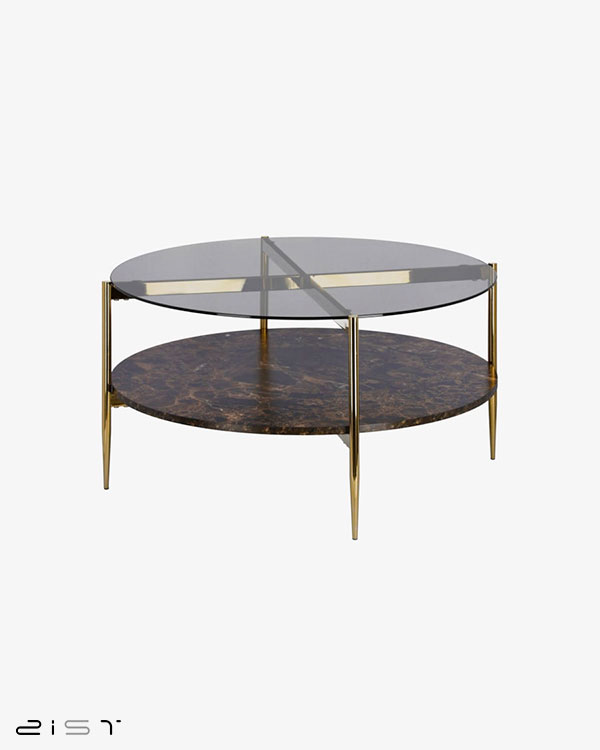 میز جلو مبلی مینیمال ساخته از شیشه نگاه هر بیننده‌ای را به خود جذب می‌کند.