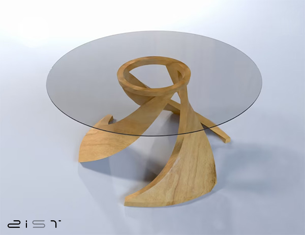 در این تصیور یک مدل میز ناهار خوری چهار نفره گرد را مشاهده میکنید