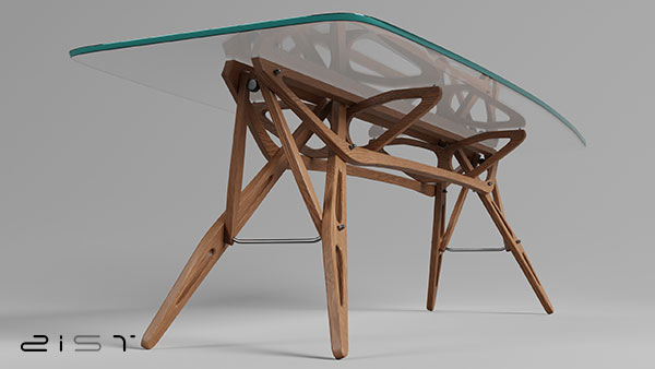 در این تصویر یک مدل میز ناهار خوری 8 نفره جدید چوب و شیشه را مشاهده میکنید