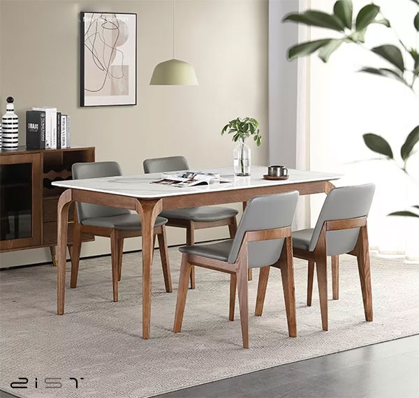 میز ناهار خوری مدرن چوبی و سنگی یک انتخاب عالی برای منزل شما است