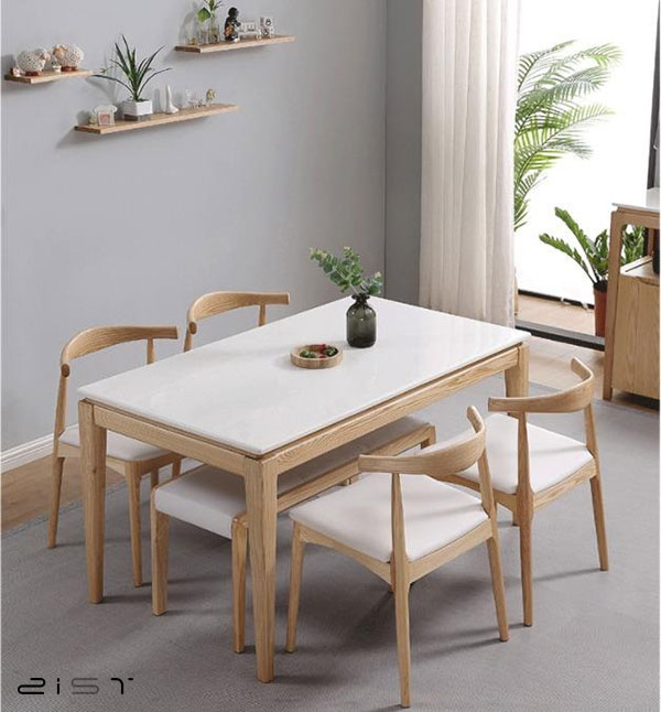 میز ناهار خوری مدرن چوبی و سنگی مناسب برای هر سبک دکوراسیون داخلی است