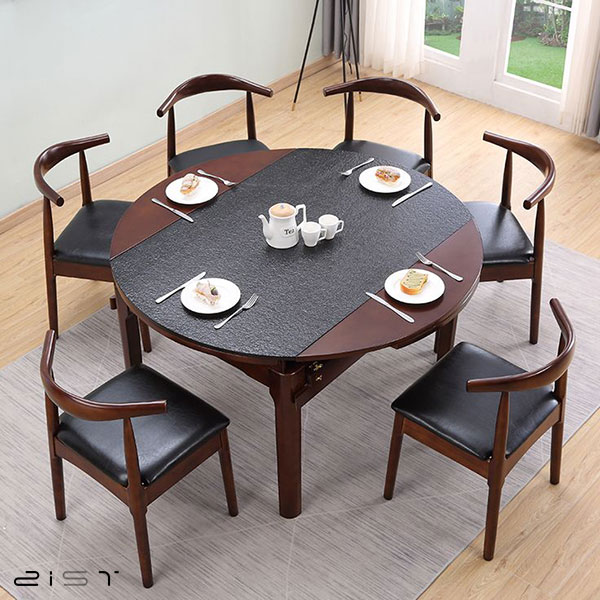 میز ناهار خوری مدرن چوبی و سنگی مناسب برای هر سبک دکوراسیون داخلی است