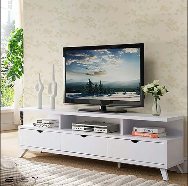 طیق راهنمای خرید میز تلویزیون این مدل میز تلویزیون برای هر خانه ای با هر متراژی قابل استفاده است