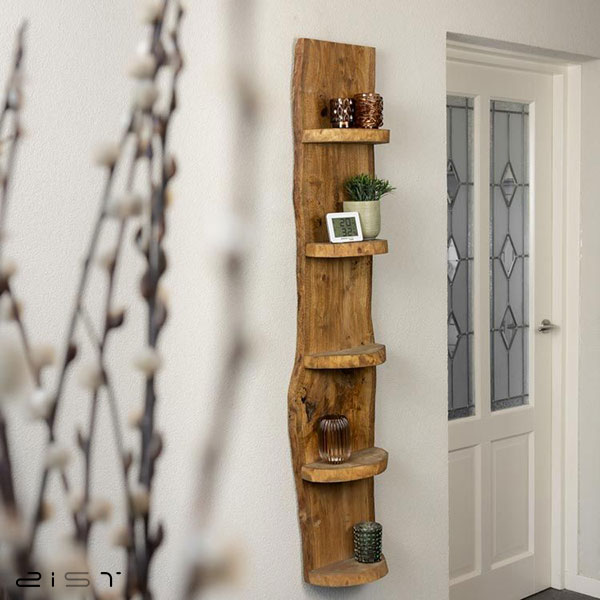 باتوجه به سبک دکوراسیون منزلتان می‌توانید از انواع شلف های شیک چوبی استفاده کنید