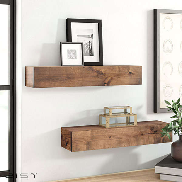 بر روی دیوار در تاتاق خواب یا اتاق مطالعه خود از این مدل شلف های شیک چوبی استفاده کنید